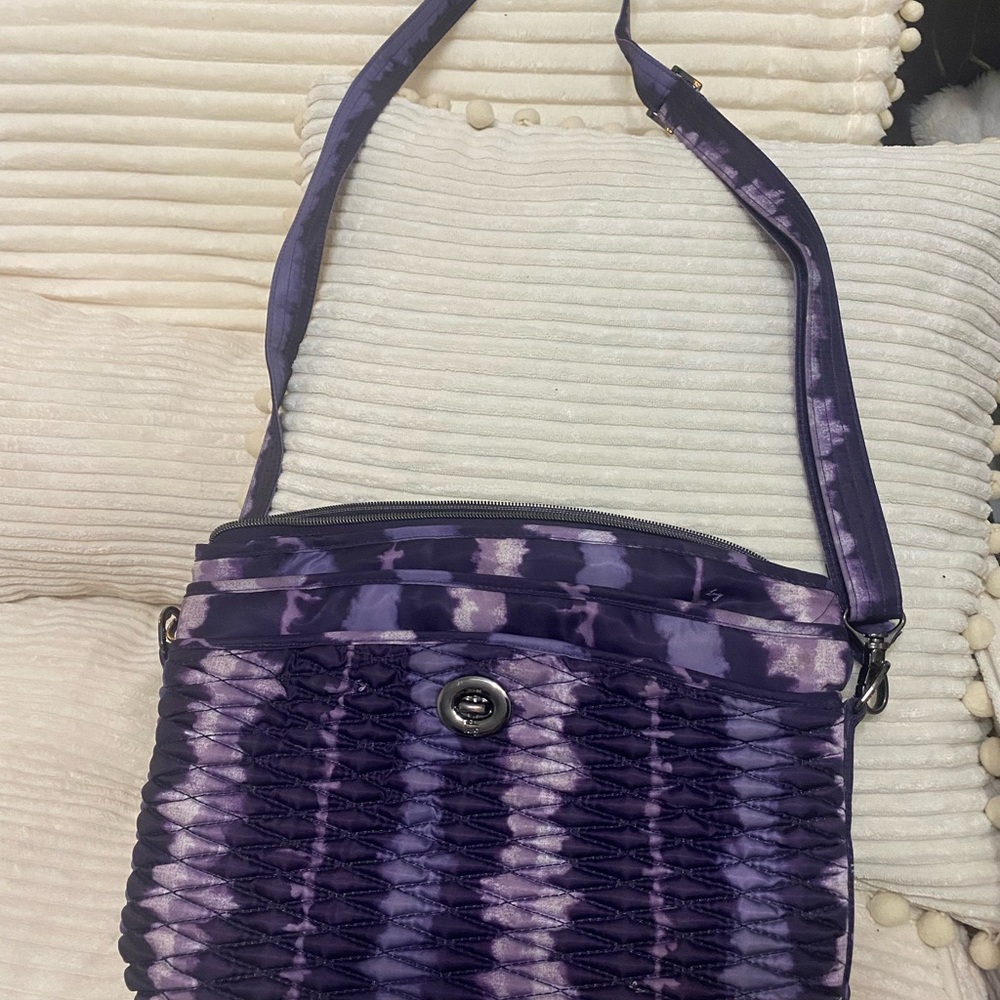 Lug Adagio Purple Tie-dye Crossbody Bag Easy Care